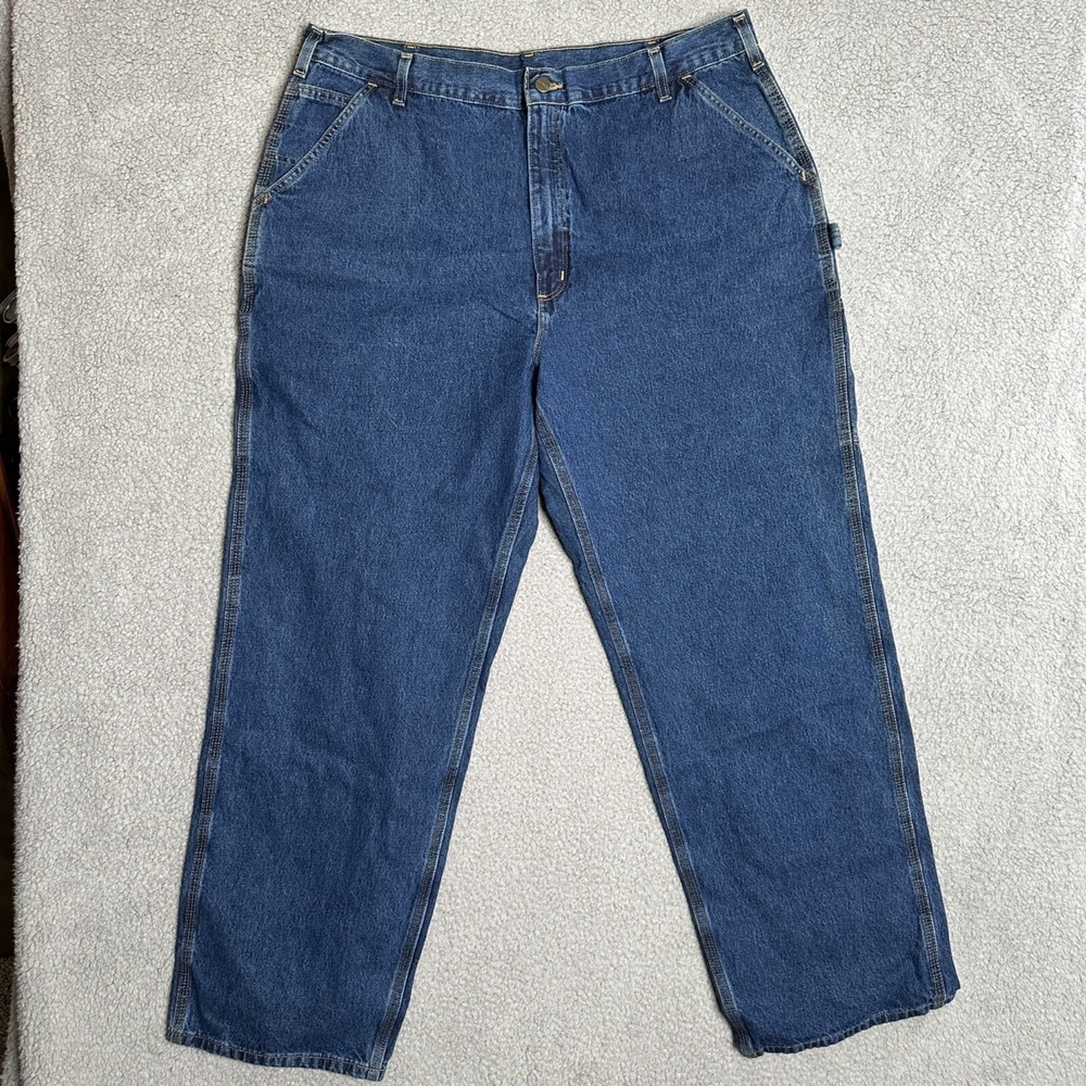 Carhartt Work Jeans 42x32 Fits 40 Loose Original Fit Denim 100% Cotton USA Brand